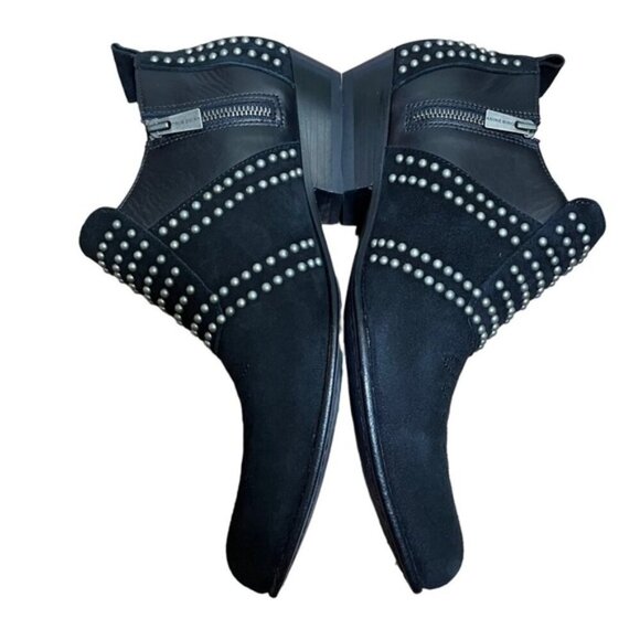Anine Bing Low Charlie Suede Leather Studded Boot Women Size 37 - Picture 3 of 11
